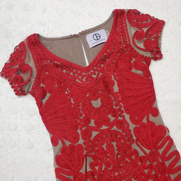 SOLD 🚫 JS Collections| Embroidered Soutache Trumpet Dress - Picture 3 of 11